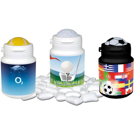 Glas Kaugummi im Sportthema - Topgiving